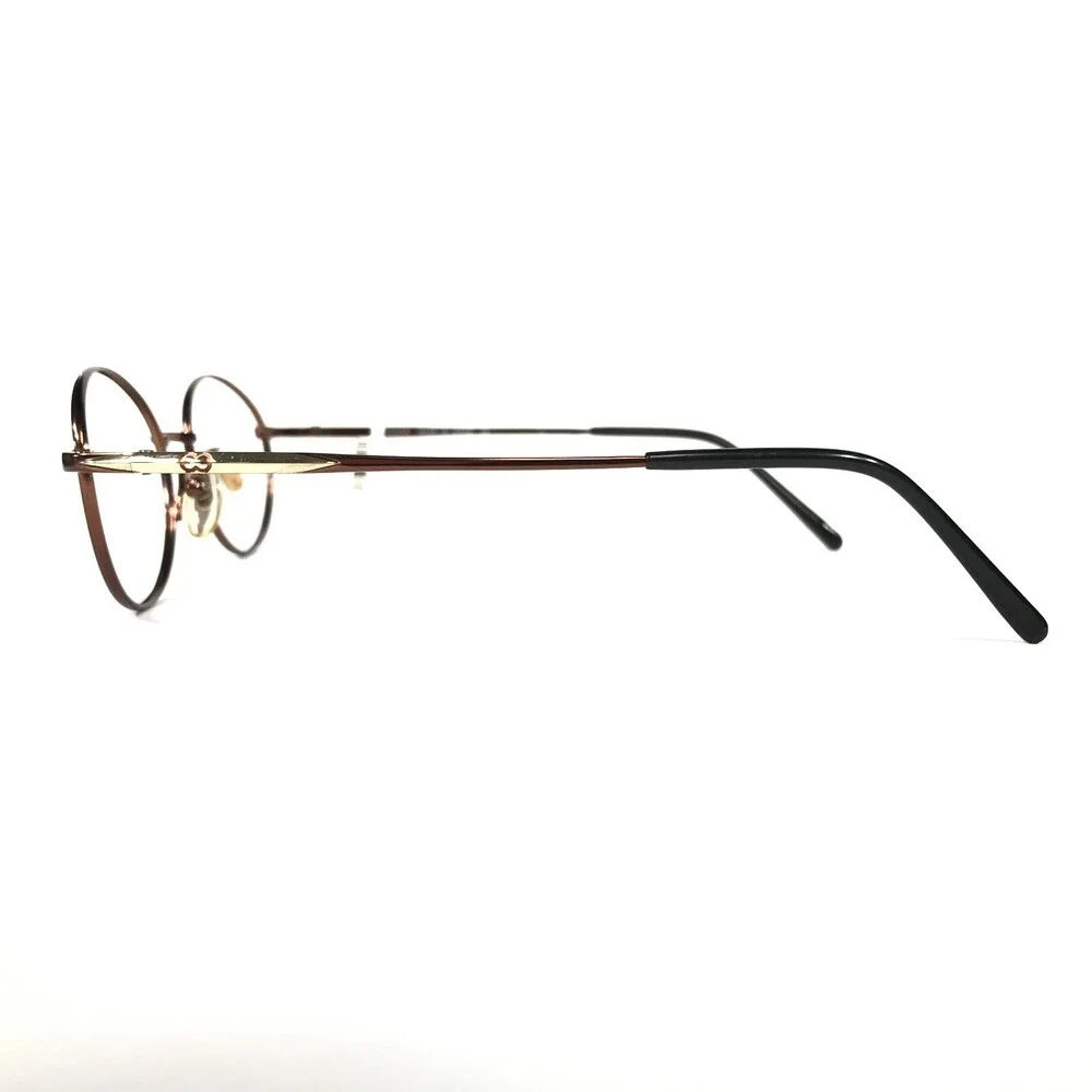 Escada Eyeglasses Frames E0172 E304 Brown Gold Round Full Rim 50-18-135